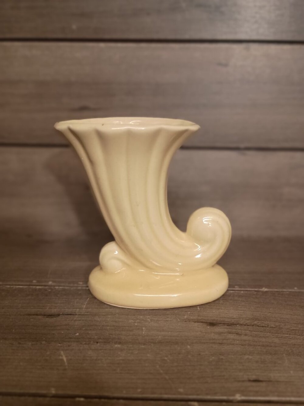 Vintage Shawnee Pottery Yellow Cornucopia Planter/Vase